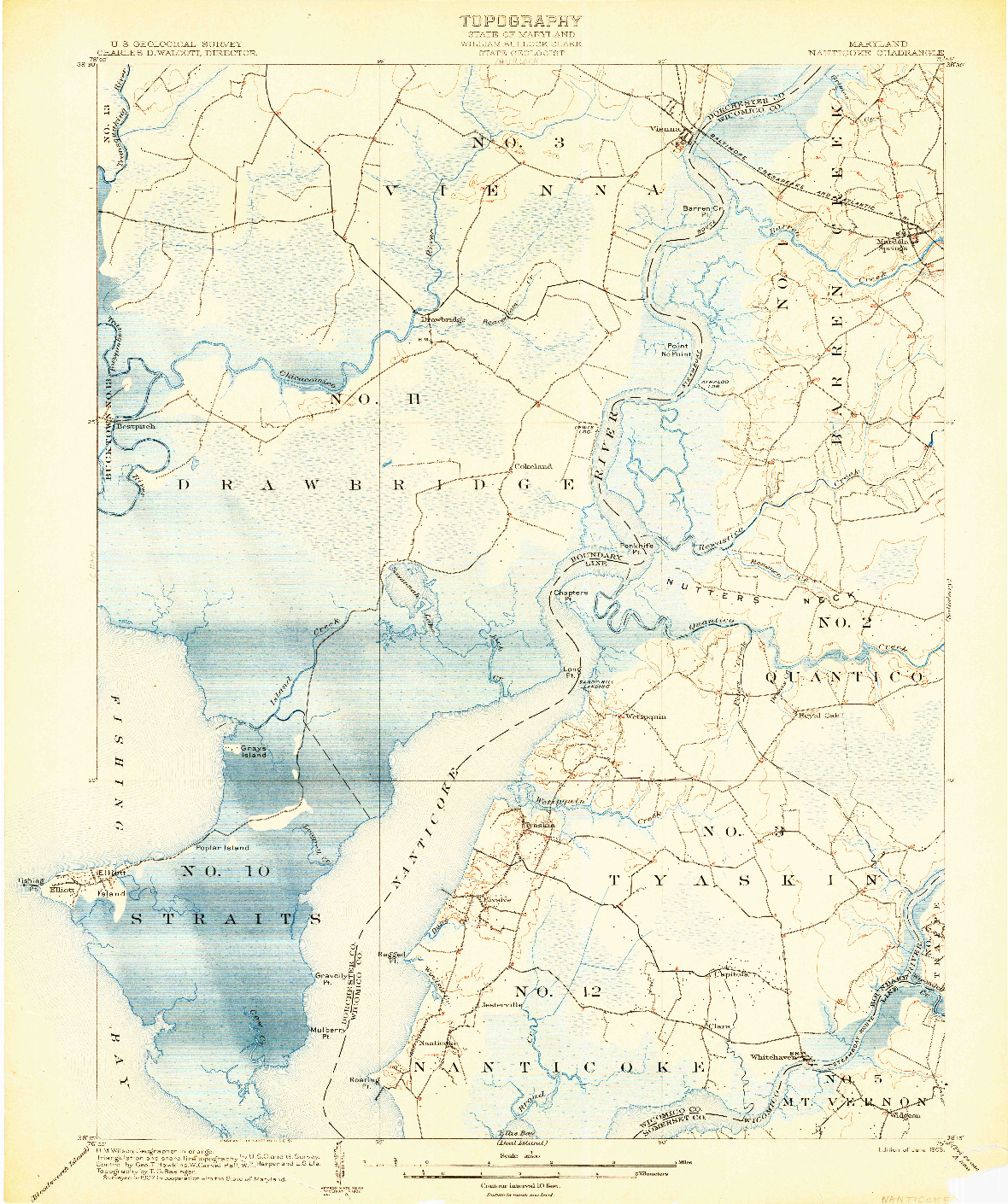 USGS 1:62500-SCALE QUADRANGLE FOR NANTICOKE, MD 1903