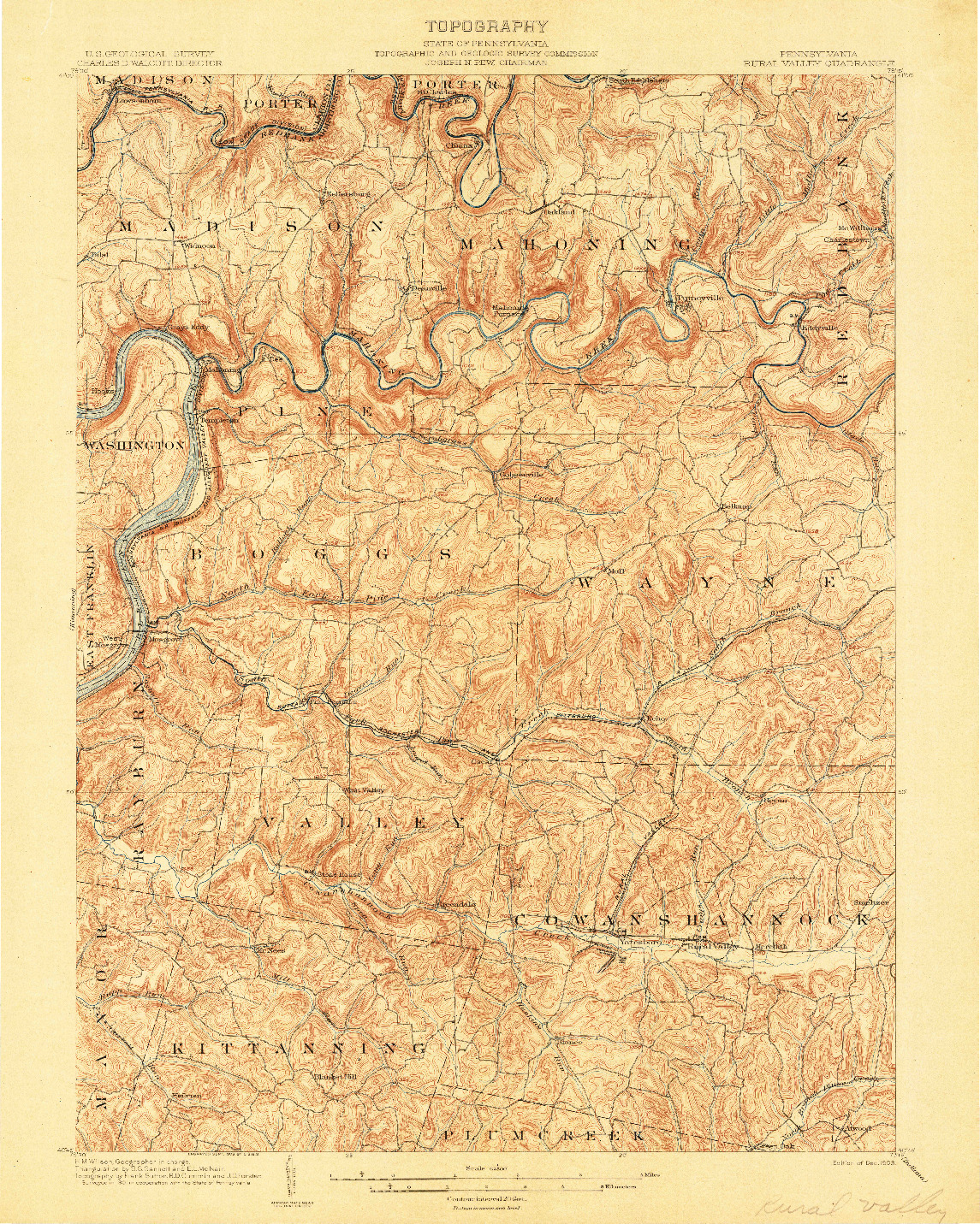 USGS 1:62500-SCALE QUADRANGLE FOR RURAL VALLEY, PA 1903