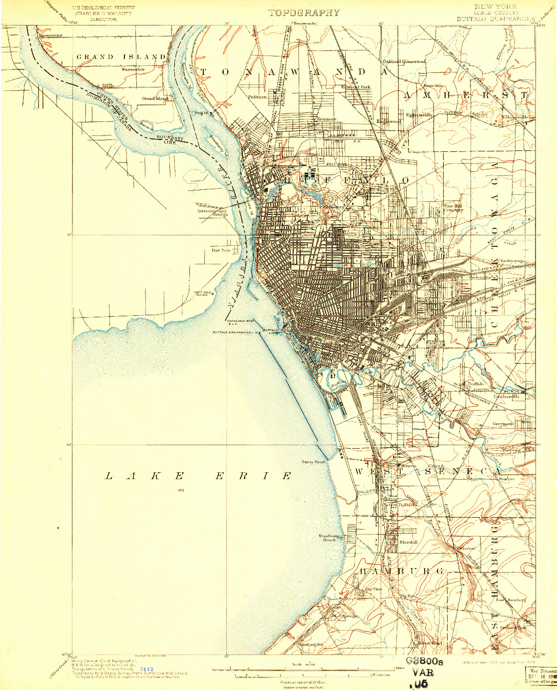 USGS 1:62500-SCALE QUADRANGLE FOR BUFFALO, NY 1901