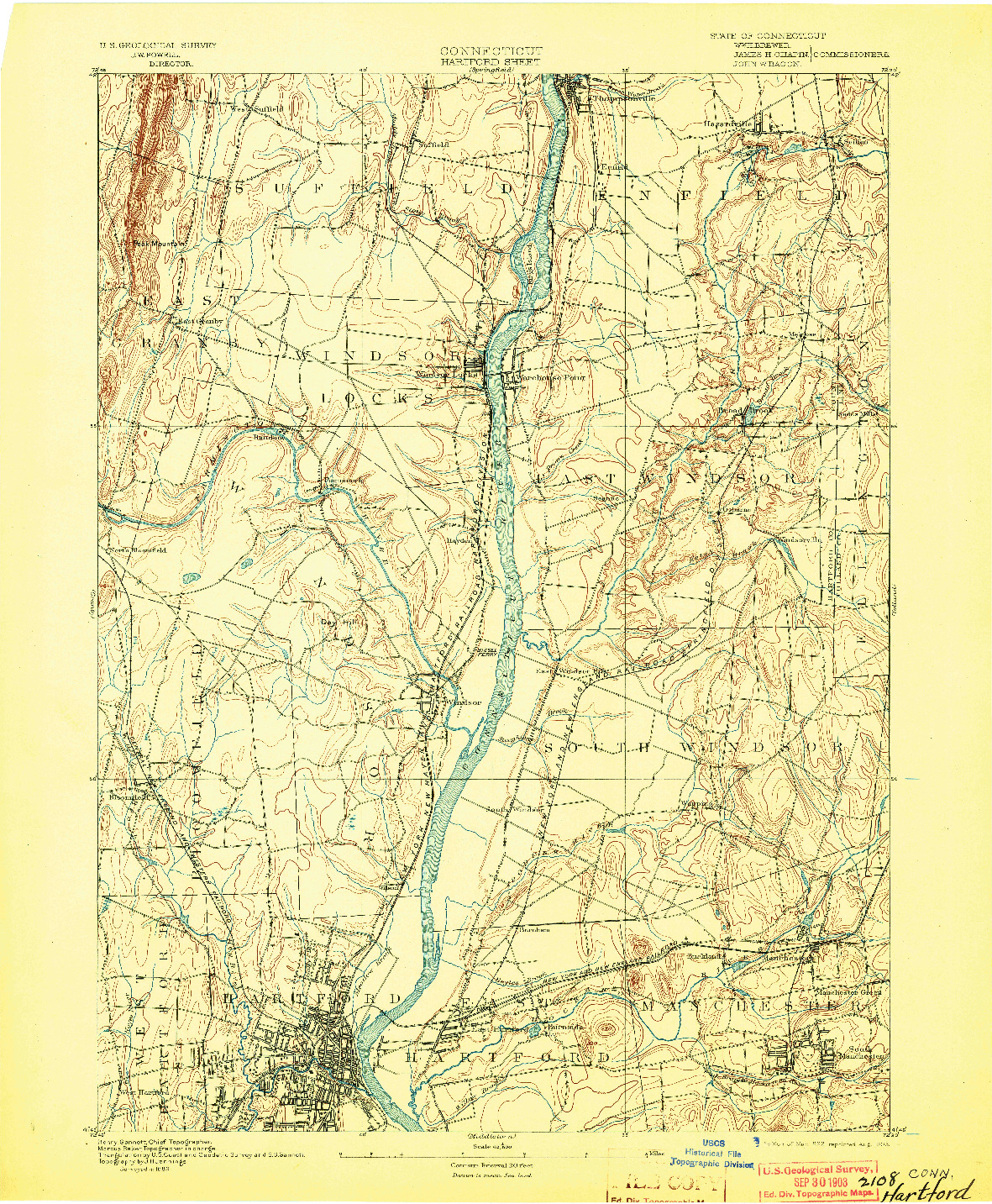 USGS 1:62500-SCALE QUADRANGLE FOR HARTFORD, CT 1892