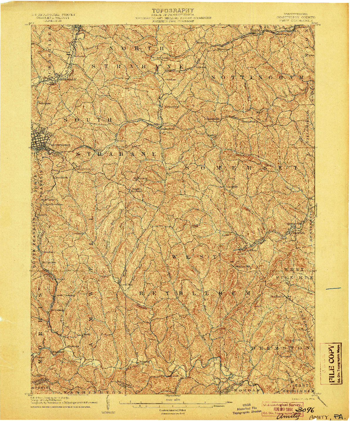 USGS 1:62500-SCALE QUADRANGLE FOR AMITY, PA 1904