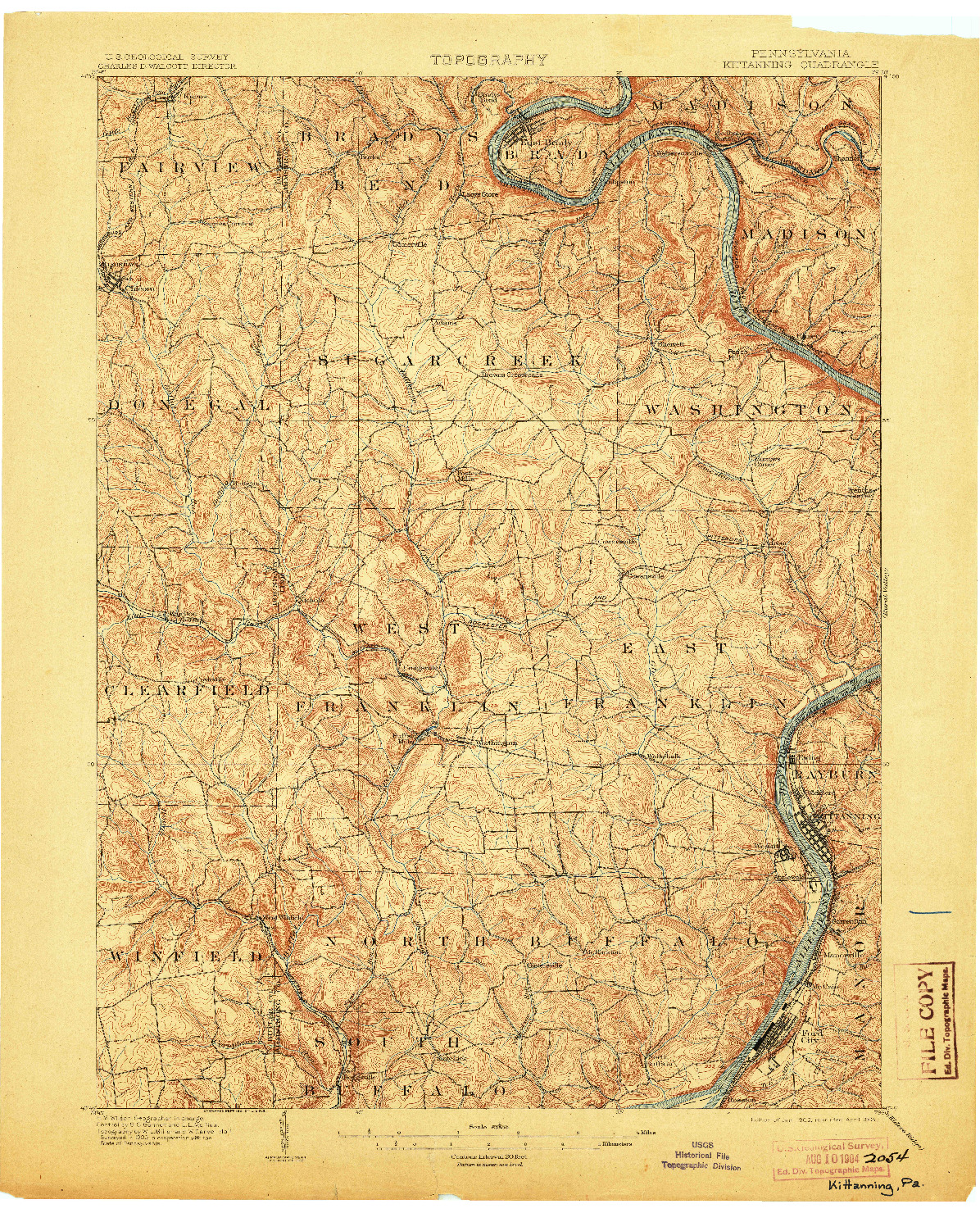 USGS 1:62500-SCALE QUADRANGLE FOR KITTANNING, PA 1902