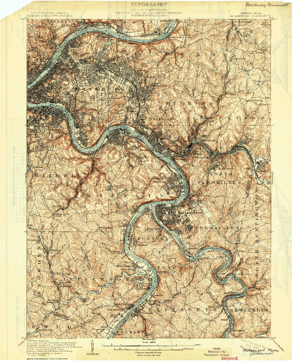 USGS 1:62500-SCALE QUADRANGLE FOR MC KEESPORT, PA 1904