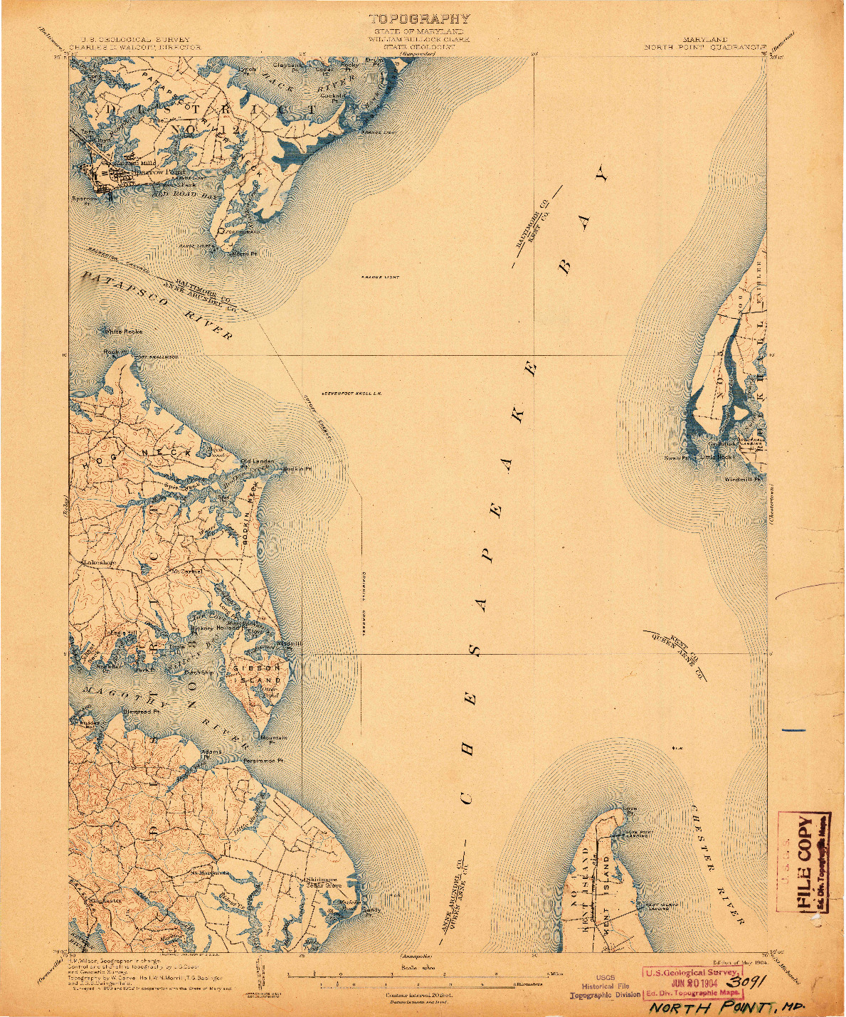 USGS 1:62500-SCALE QUADRANGLE FOR NORTH POINT, MD 1904