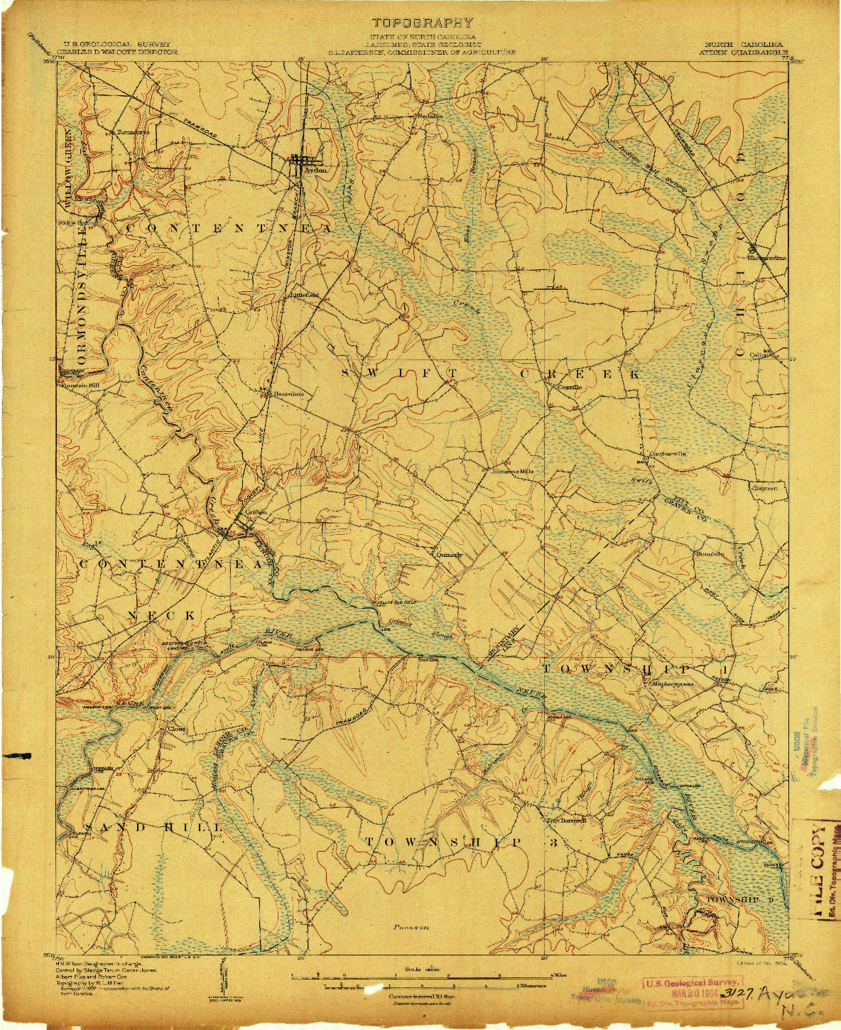 USGS 1:62500-SCALE QUADRANGLE FOR AYDEN, NC 1904