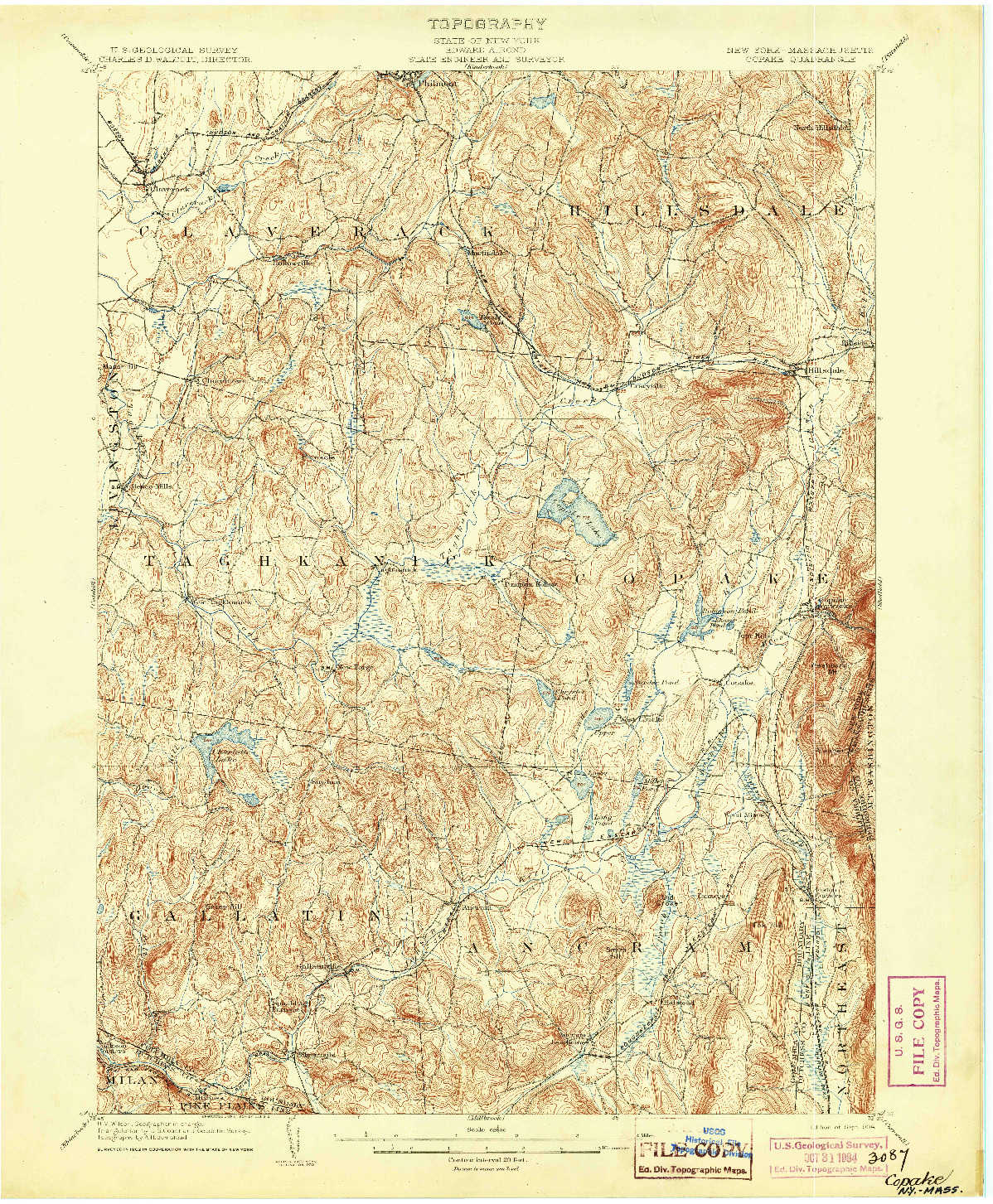 USGS 1:62500-SCALE QUADRANGLE FOR COPAKE, NY 1904