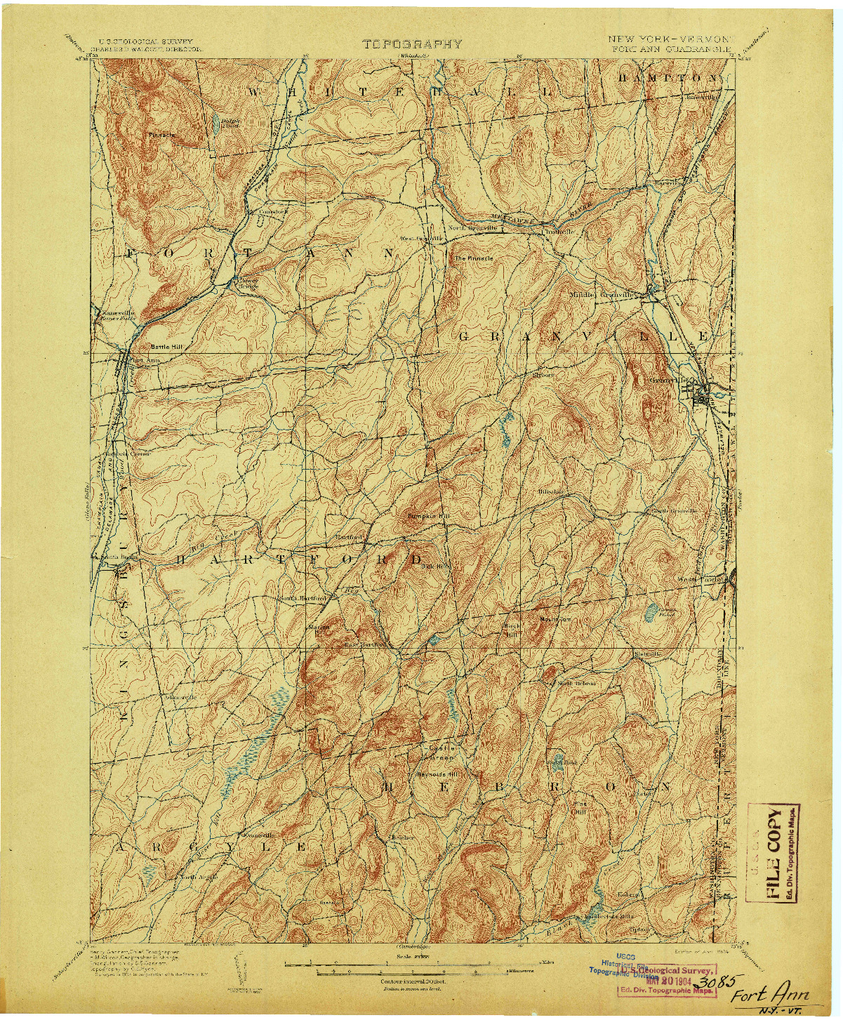 USGS 1:62500-SCALE QUADRANGLE FOR FORT ANN, NY 1904
