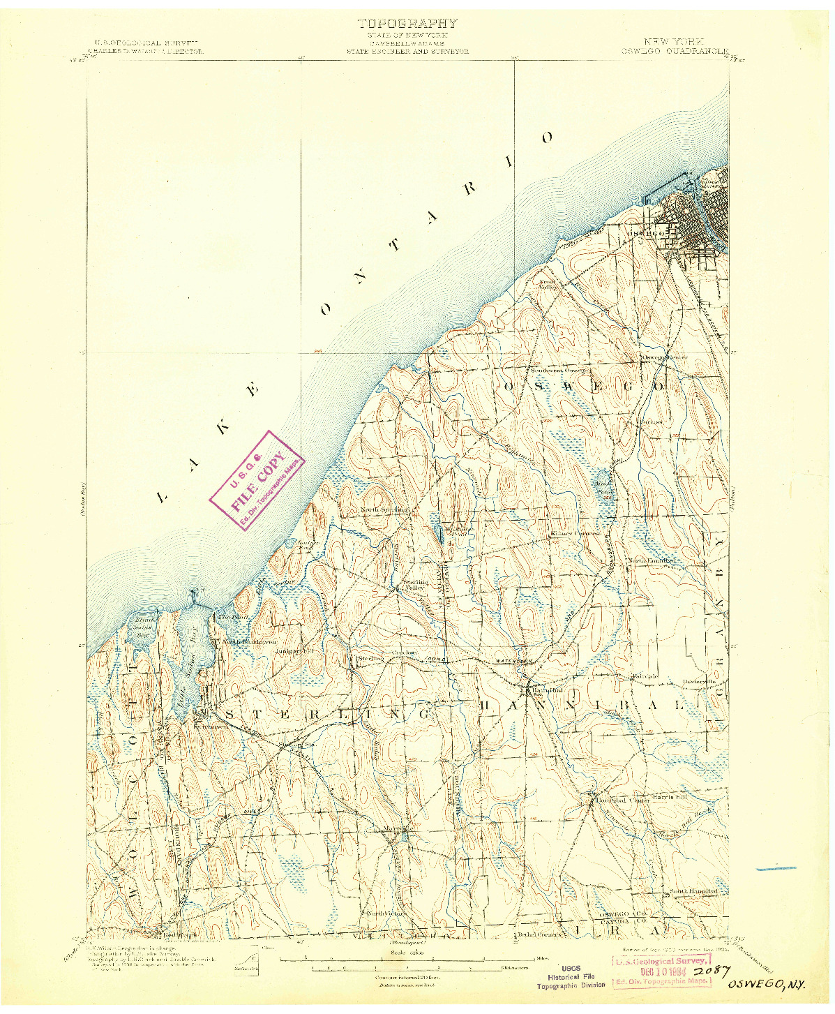 USGS 1:62500-SCALE QUADRANGLE FOR OSWEGO, NY 1900