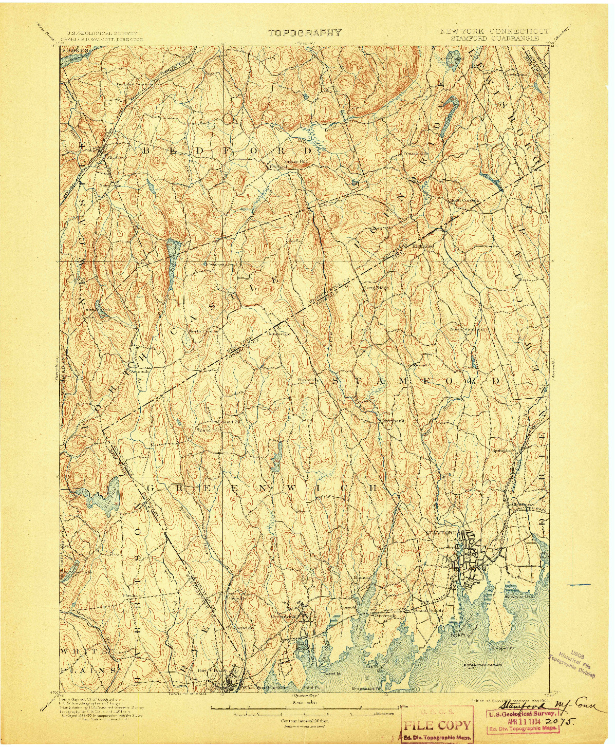 USGS 1:62500-SCALE QUADRANGLE FOR STAMFORD, NY 1899