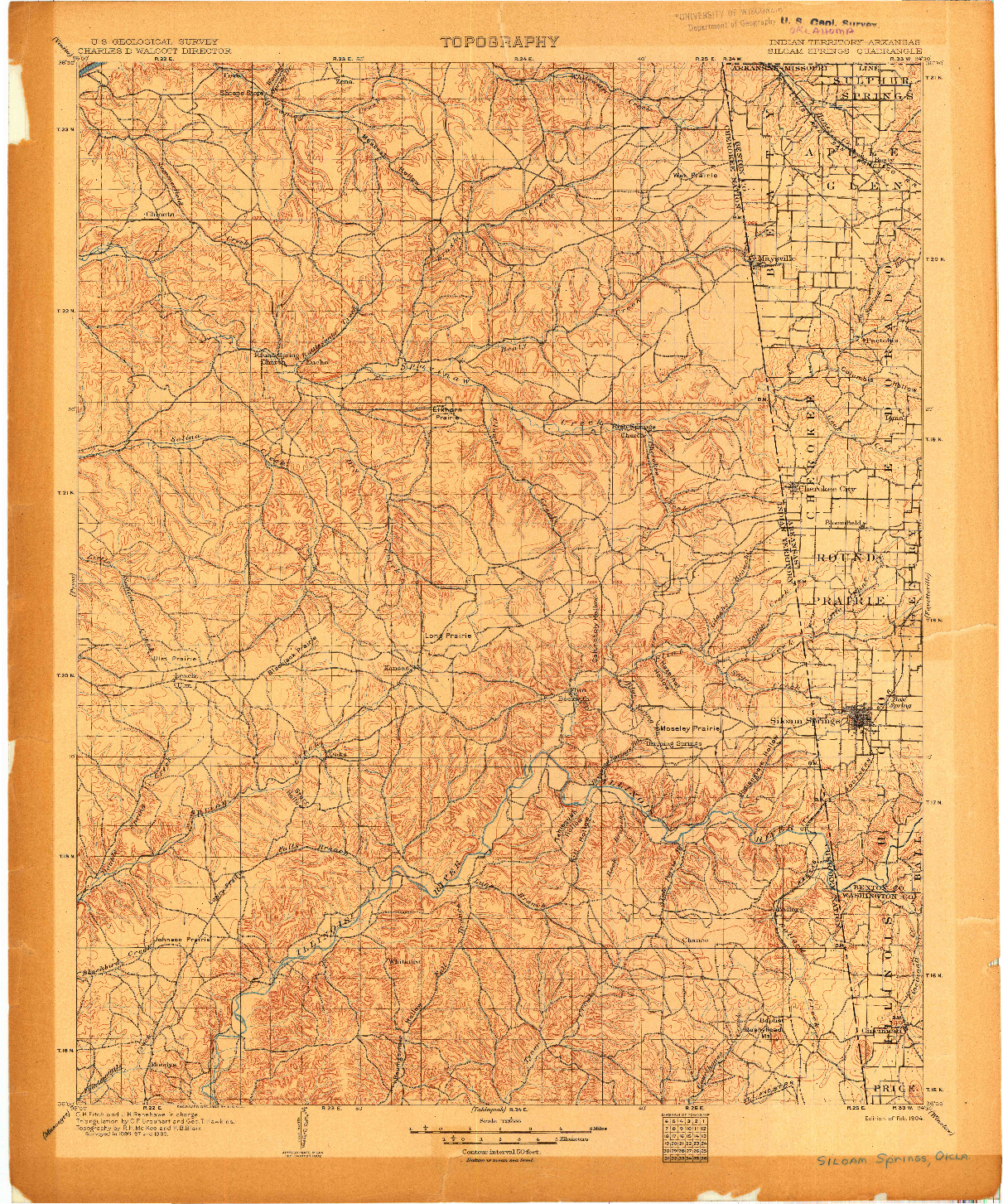 USGS 1:125000-SCALE QUADRANGLE FOR SILOAM SPRINGS, IT 1904