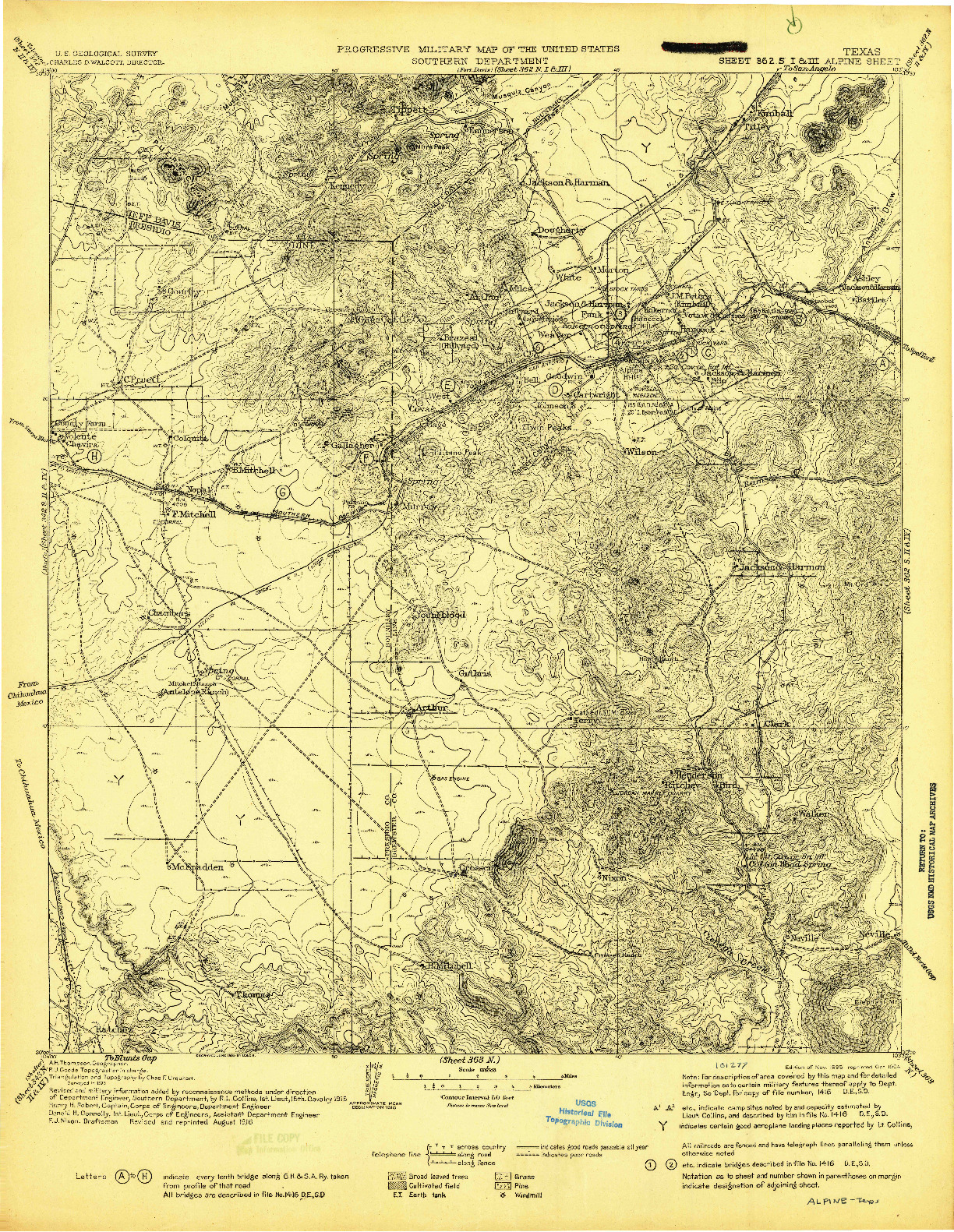 USGS 1:125000-SCALE QUADRANGLE FOR ALPINE, TX 1895