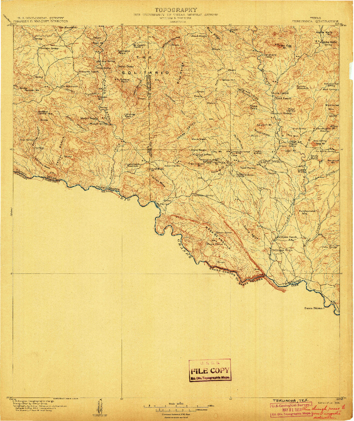 USGS 1:125000-SCALE QUADRANGLE FOR TERLINGUA, TX 1904