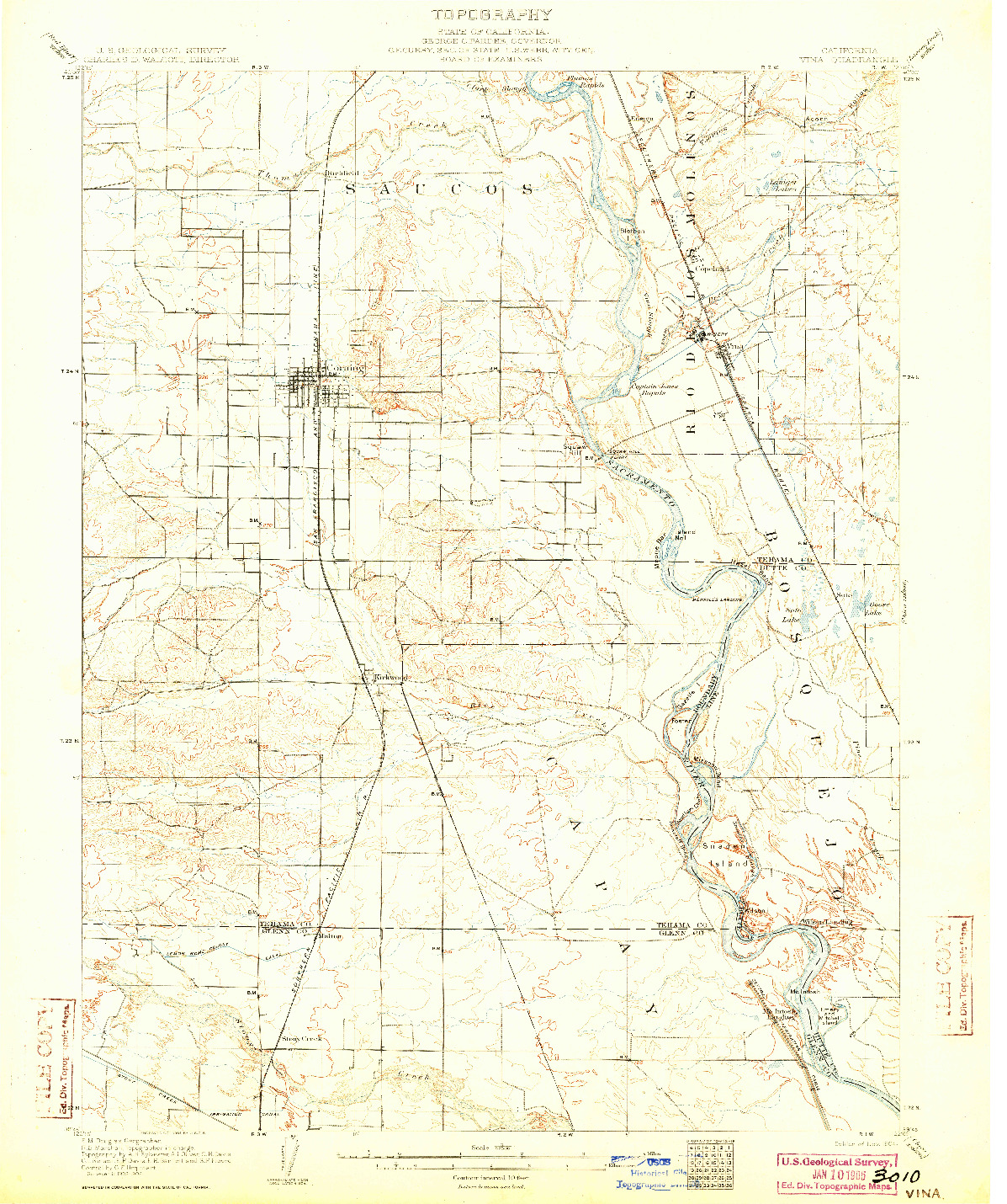 USGS 1:62500-SCALE QUADRANGLE FOR VINA, CA 1904
