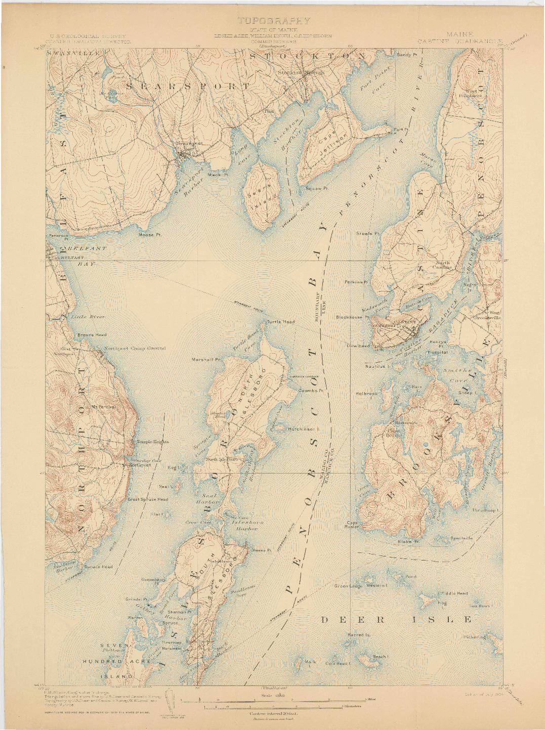 USGS 1:62500-SCALE QUADRANGLE FOR CASTINE, ME 1904