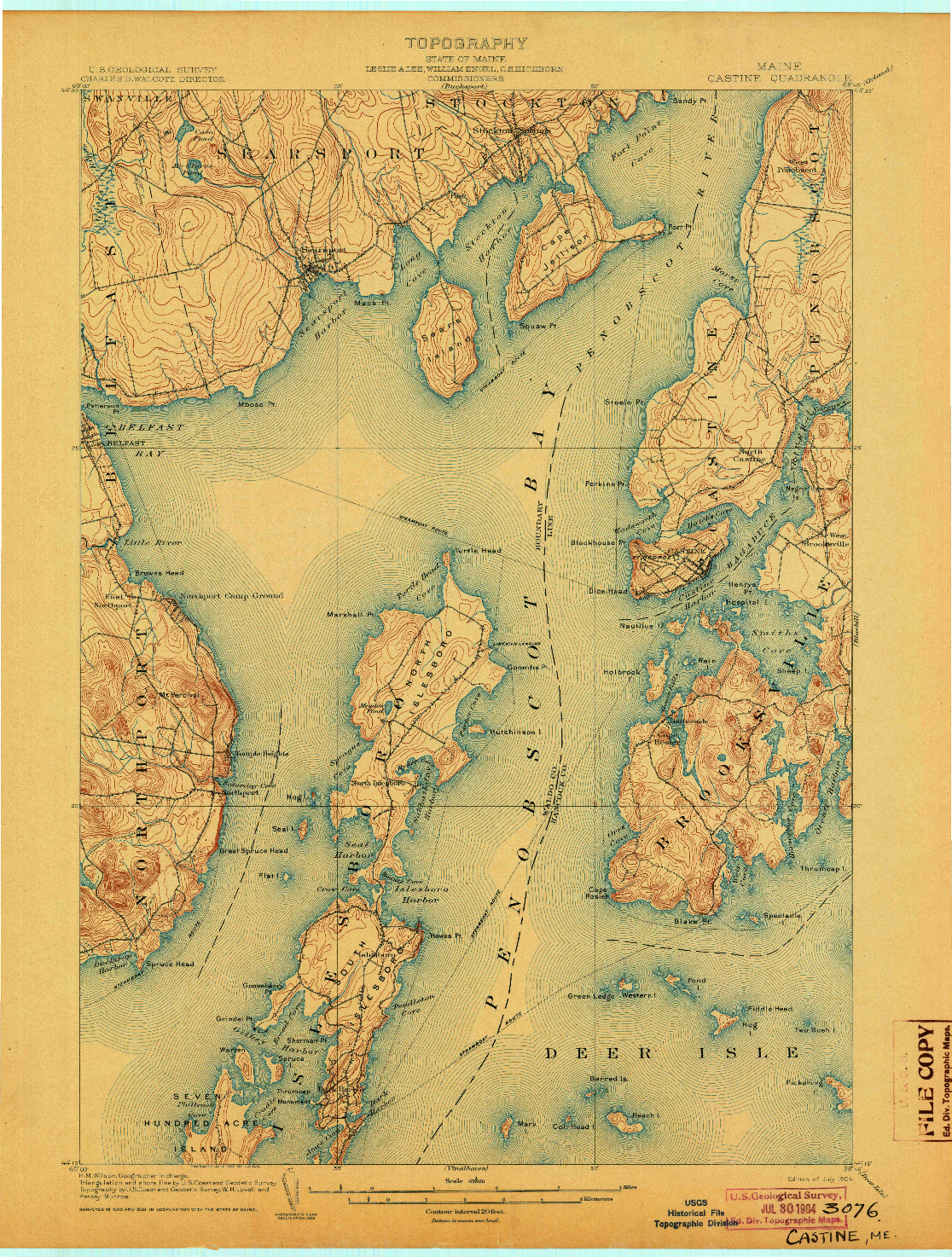 USGS 1:62500-SCALE QUADRANGLE FOR CASTINE, ME 1904