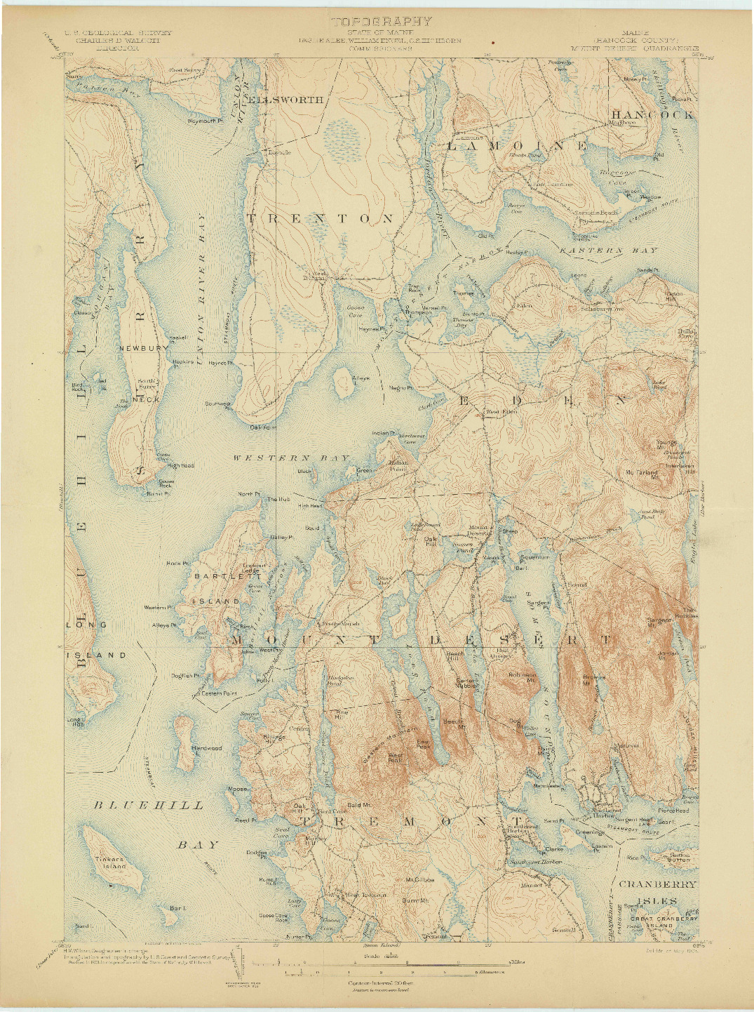 USGS 1:62500-SCALE QUADRANGLE FOR MOUNT DESERT, ME 1904