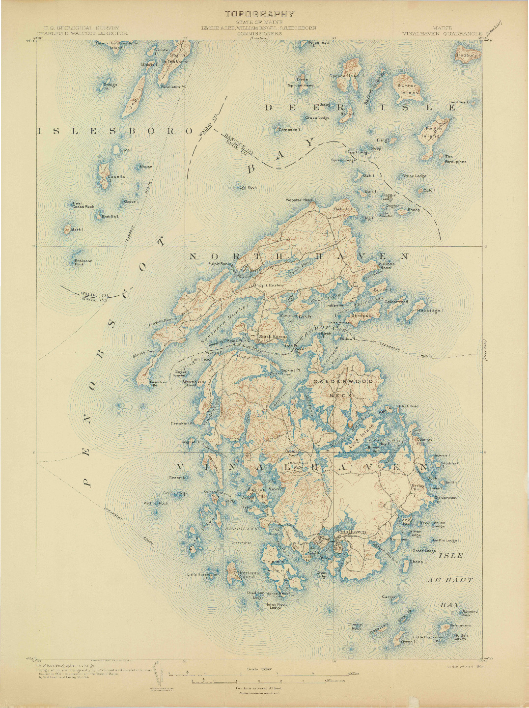 USGS 1:62500-SCALE QUADRANGLE FOR VINALHAVEN, ME 1904