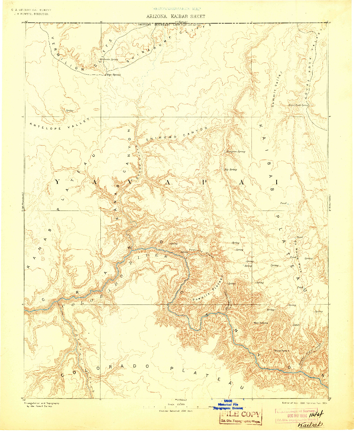 USGS 1:250000-SCALE QUADRANGLE FOR KAIBAB, AZ 1886