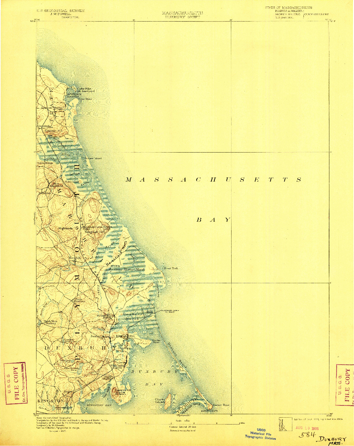 USGS 1:62500-SCALE QUADRANGLE FOR DUXBURY, MA 1893
