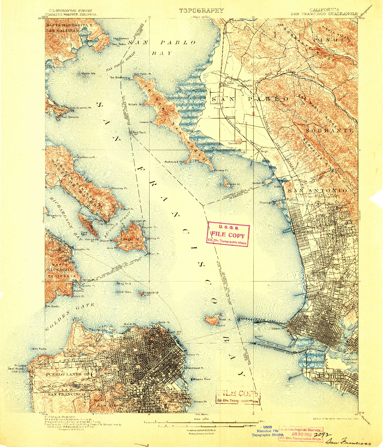 USGS 1:62500-SCALE QUADRANGLE FOR SAN FRANCISCO, CA 1899