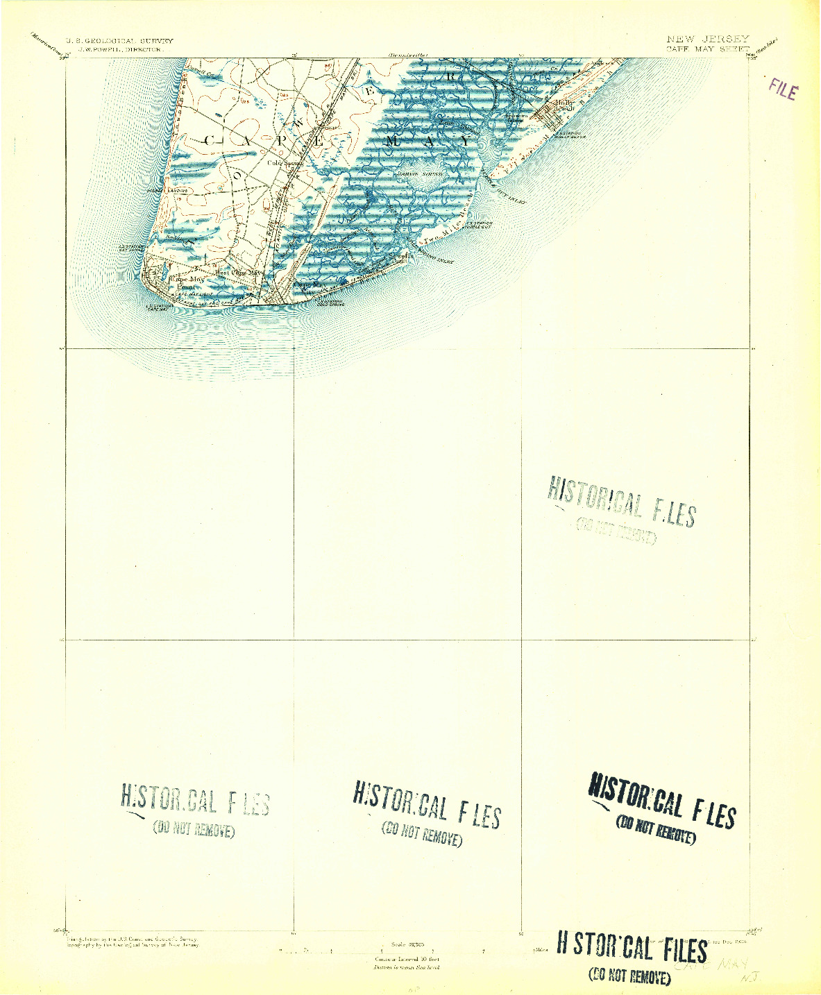 USGS 1:62500-SCALE QUADRANGLE FOR CAPE MAY, NJ 1893