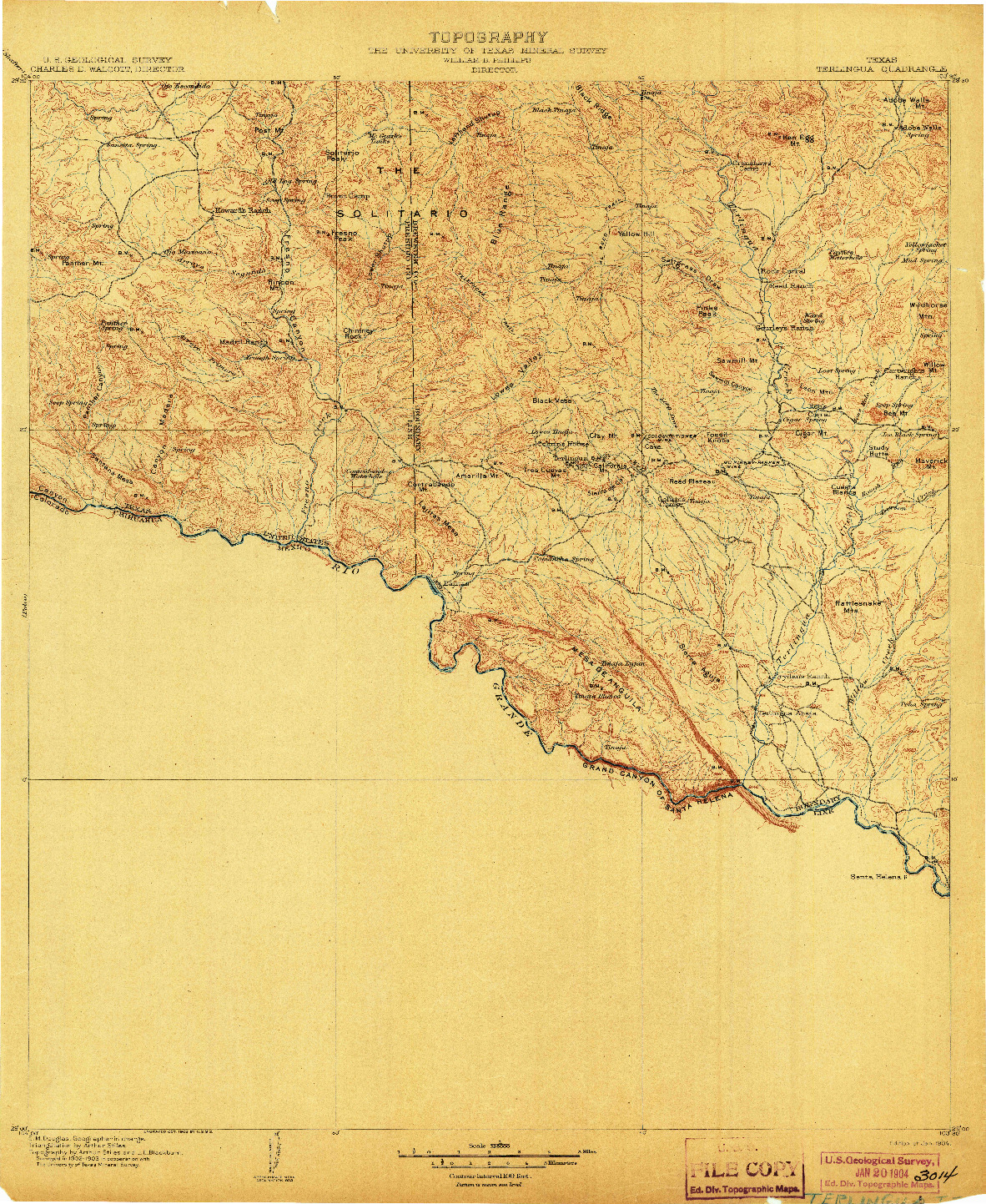 USGS 1:125000-SCALE QUADRANGLE FOR TERLINGUA, TX 1904