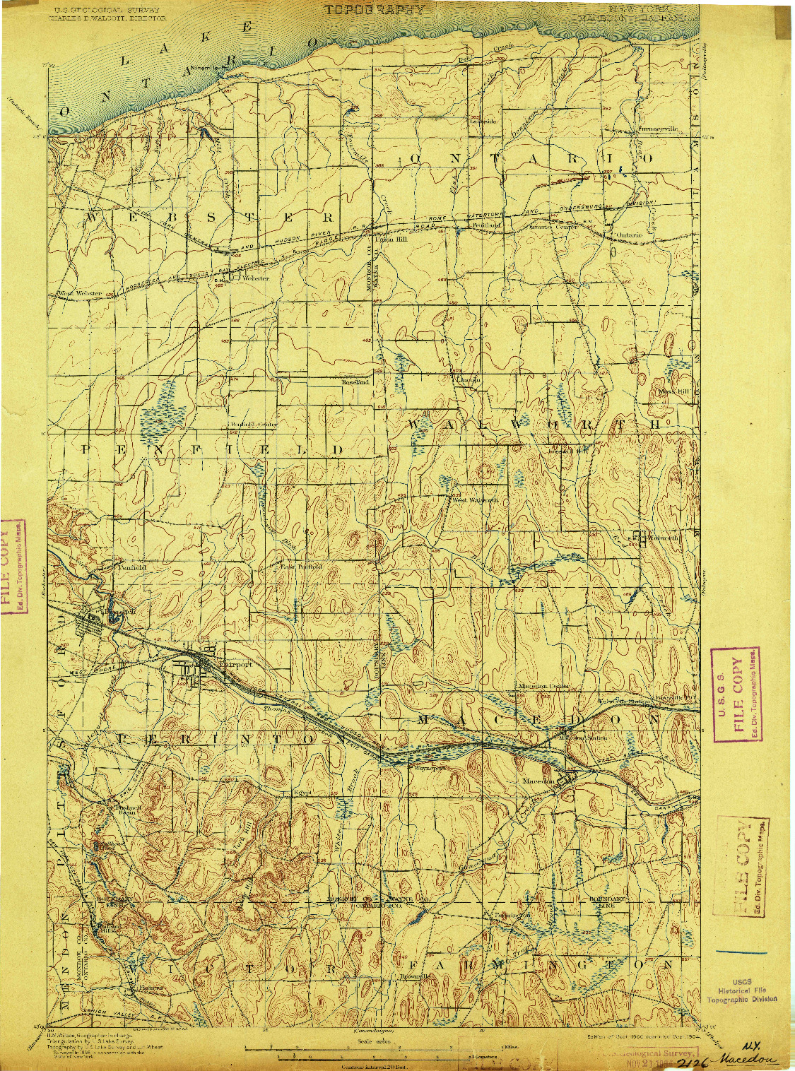 USGS 1:62500-SCALE QUADRANGLE FOR MACEDON, NY 1900