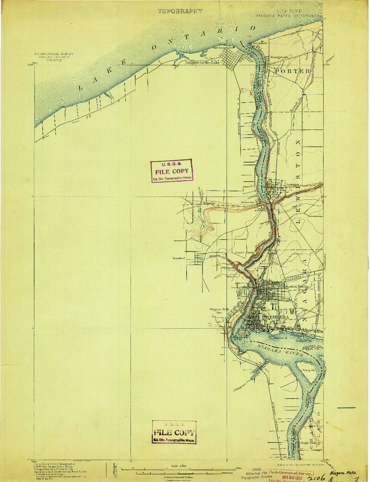 USGS 1:62500-SCALE QUADRANGLE FOR NIAGARA FALLS, NY 1901