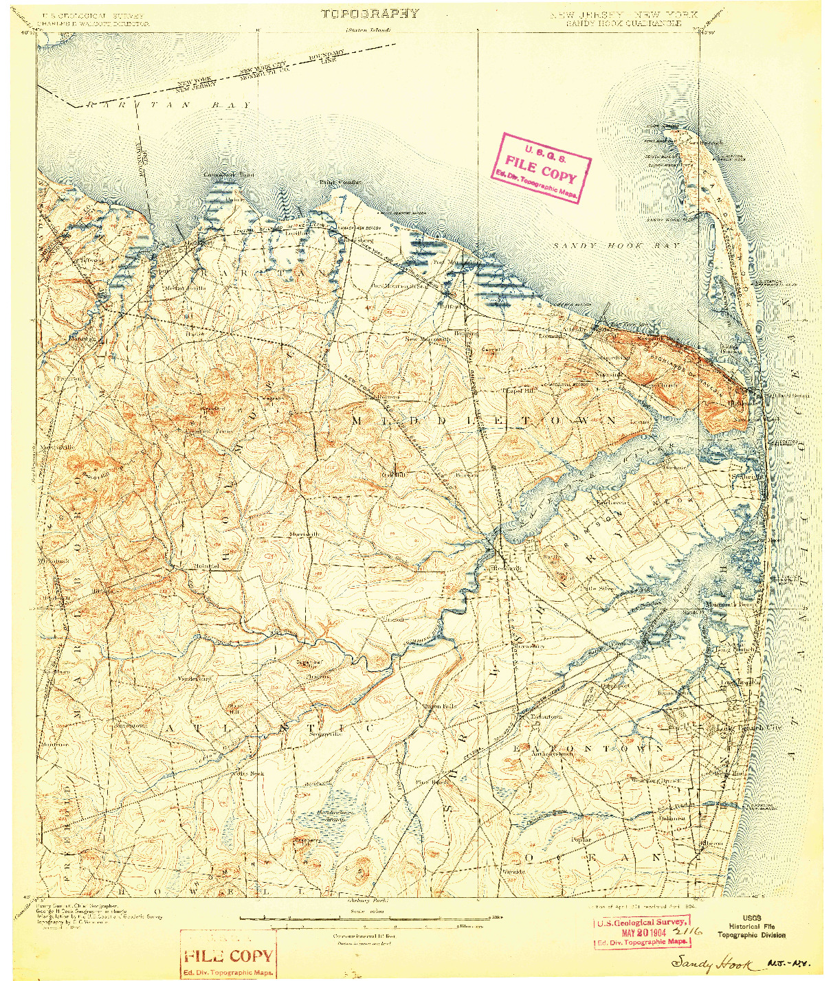 USGS 1:62500-SCALE QUADRANGLE FOR SANDY HOOK, NJ 1901