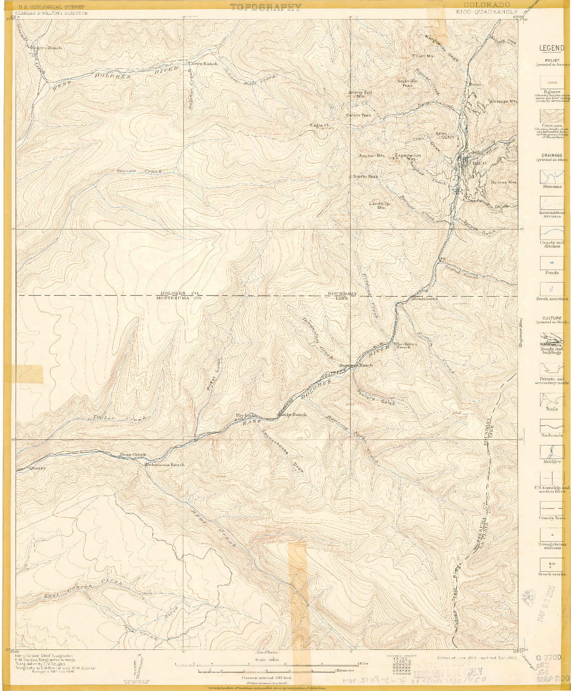 USGS 1:62500-SCALE QUADRANGLE FOR RICO, CO 1899