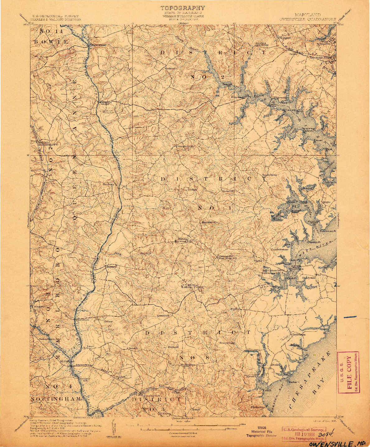 USGS 1:62500-SCALE QUADRANGLE FOR OWENSVILLE, MD 1905