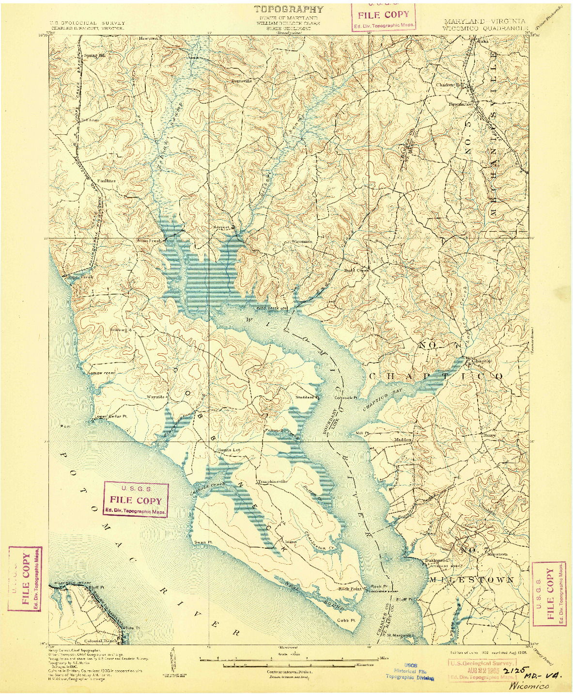 USGS 1:62500-SCALE QUADRANGLE FOR WICOMICO, MD 1902