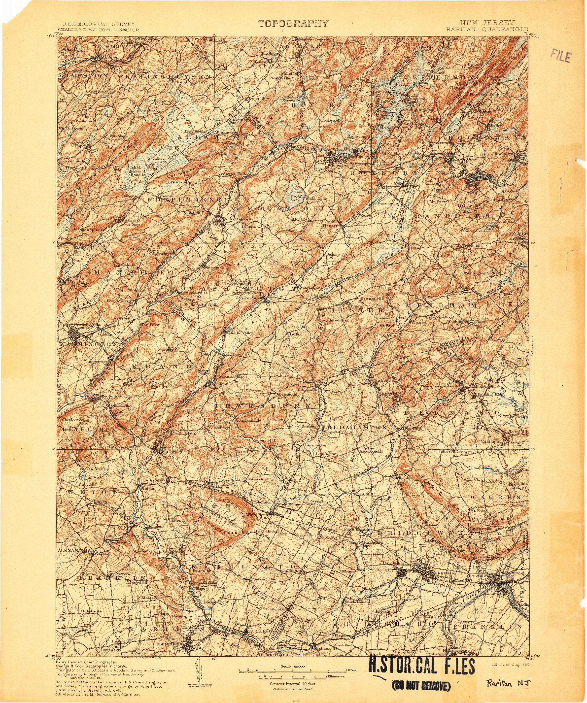 USGS 1:125000-SCALE QUADRANGLE FOR RARITAN, NJ 1905