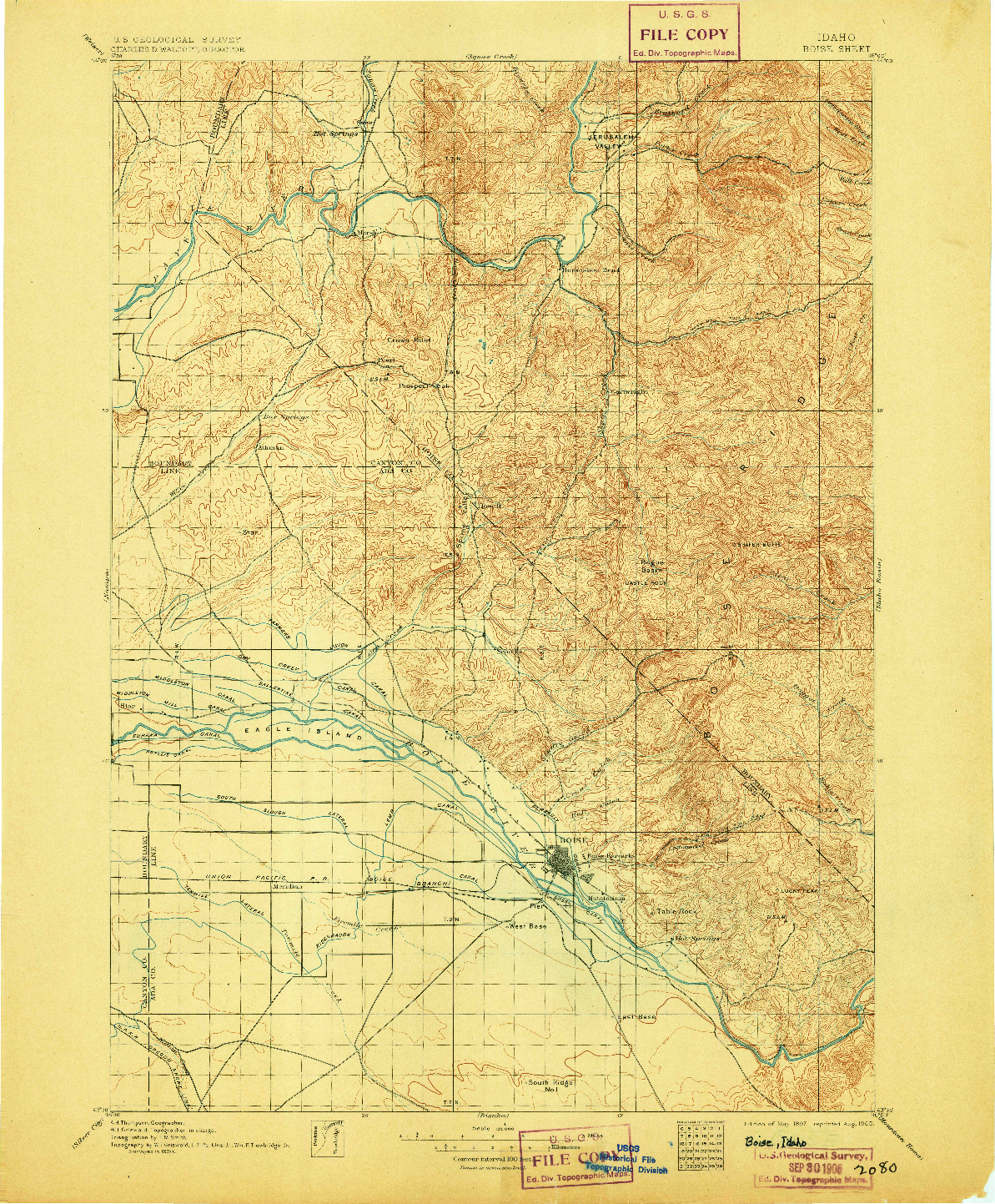 USGS 1:125000-SCALE QUADRANGLE FOR BOISE, ID 1897
