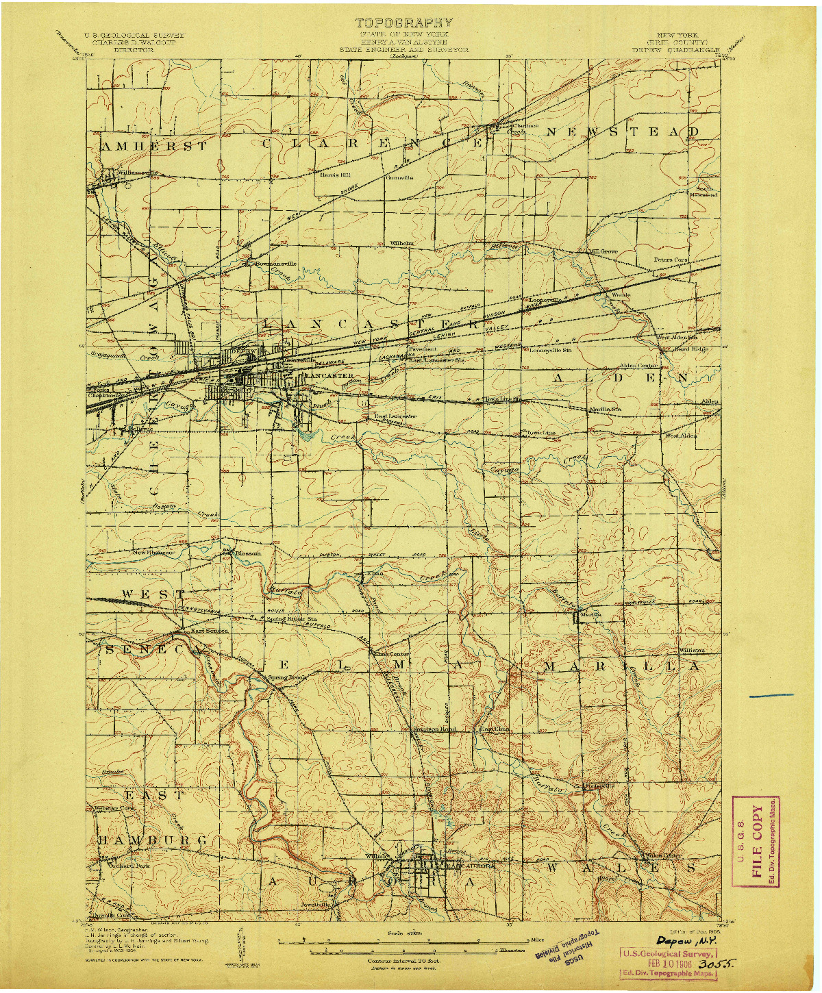 USGS 1:62500-SCALE QUADRANGLE FOR DEPEW, NY 1905