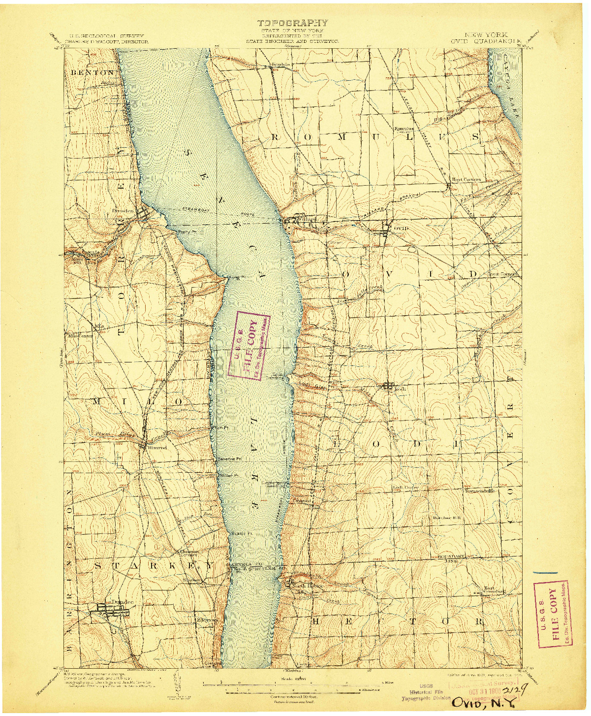 USGS 1:62500-SCALE QUADRANGLE FOR OVID, NY 1902