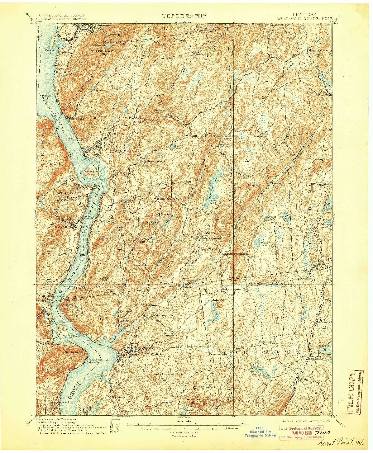 USGS 1:62500-SCALE QUADRANGLE FOR WEST POINT, NY 1901