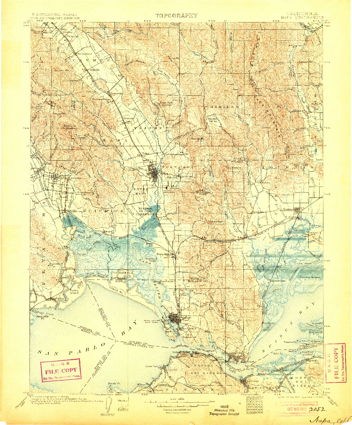 USGS 1:125000-SCALE QUADRANGLE FOR NAPA, CA 1902