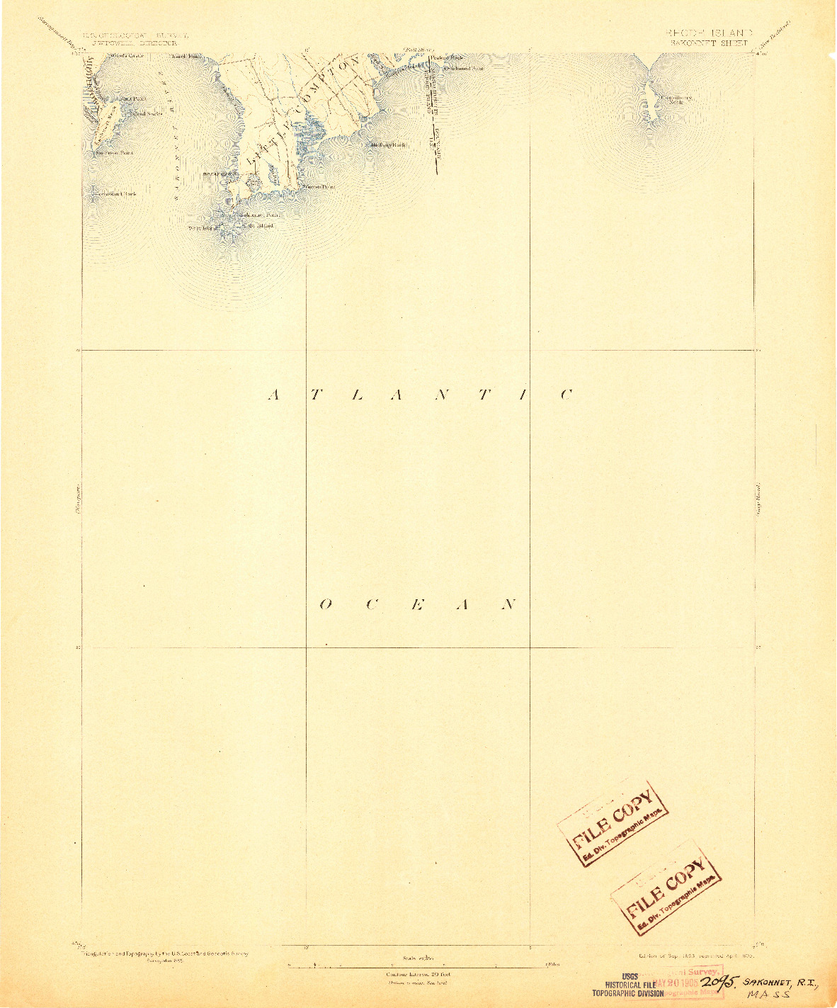 USGS 1:62500-SCALE QUADRANGLE FOR SAKONNET, RI 1893