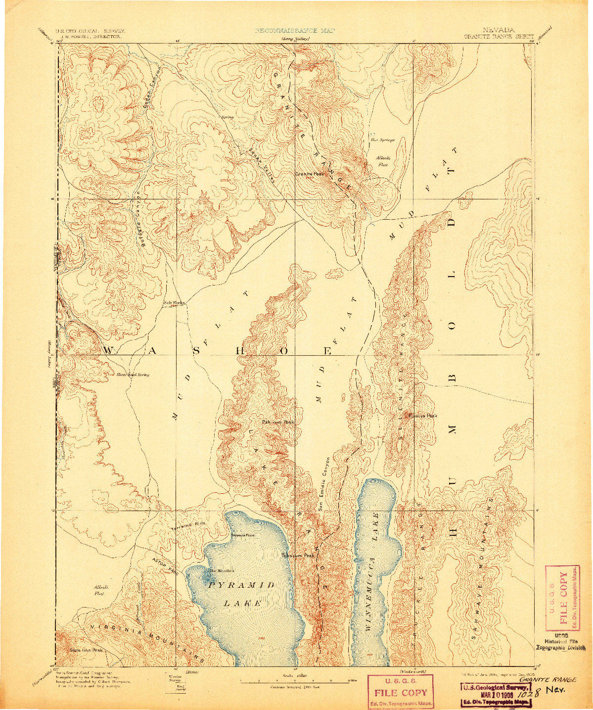 USGS 1:250000-SCALE QUADRANGLE FOR GRANITE RANGE, NV 1894
