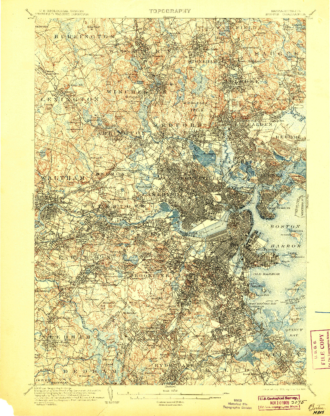 USGS 1:62500-SCALE QUADRANGLE FOR BOSTON, MA 1903