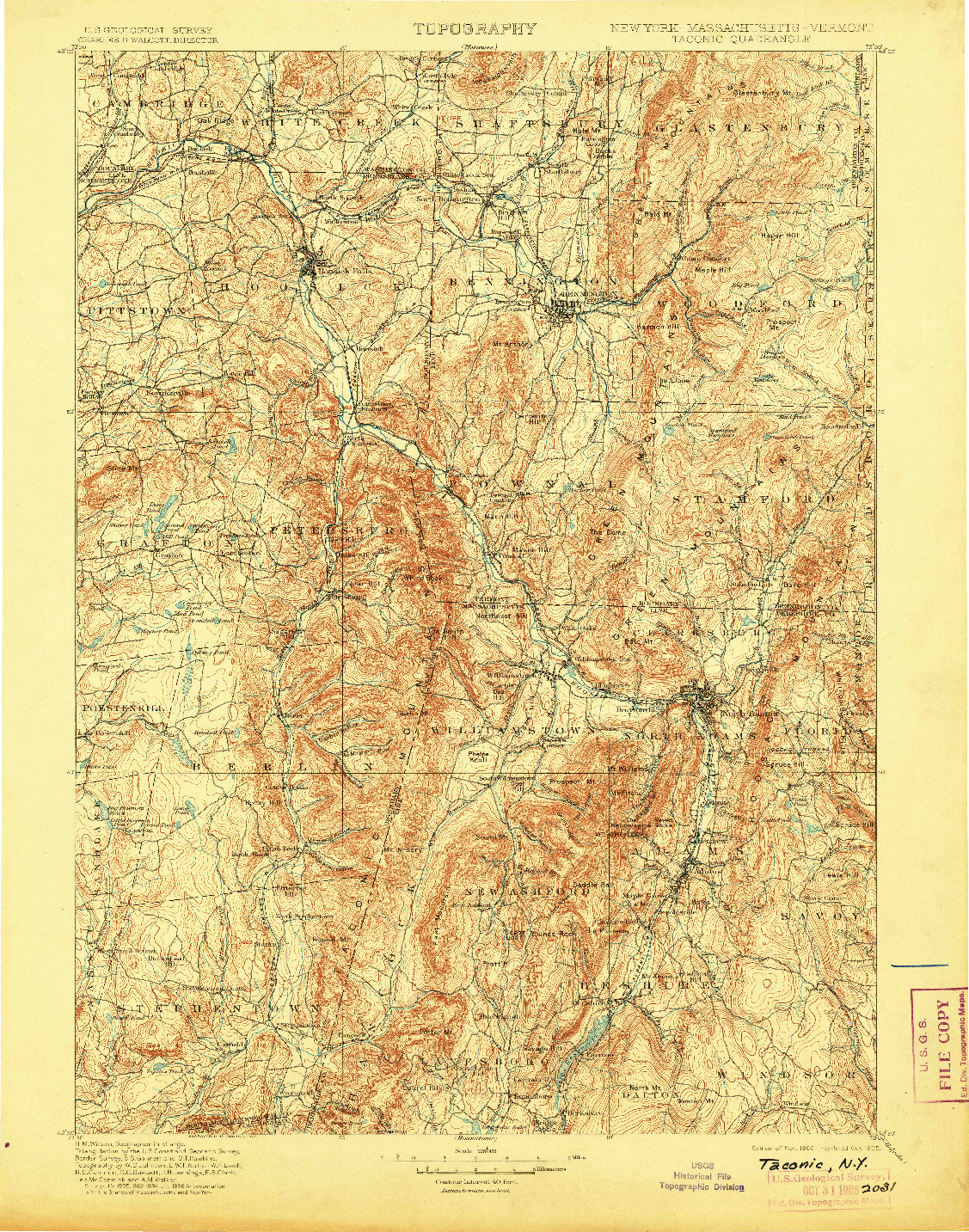 USGS 1:125000-SCALE QUADRANGLE FOR TACONIC, NY 1900