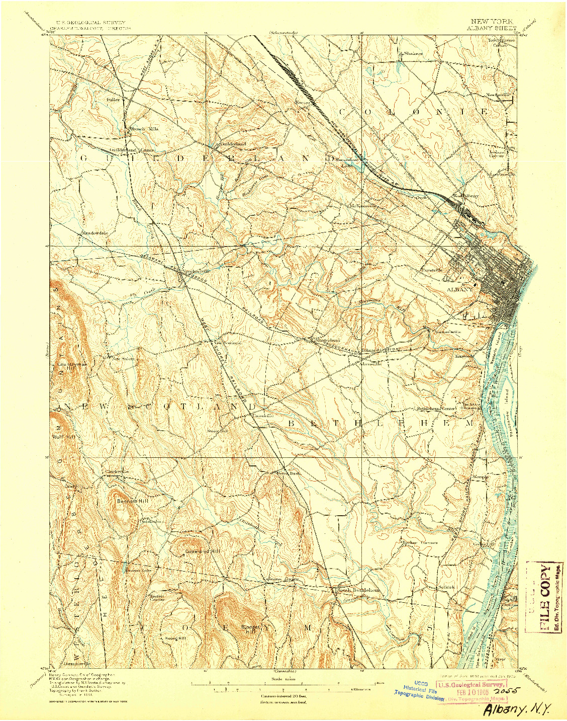 USGS 1:62500-SCALE QUADRANGLE FOR ALBANY, NY 1898