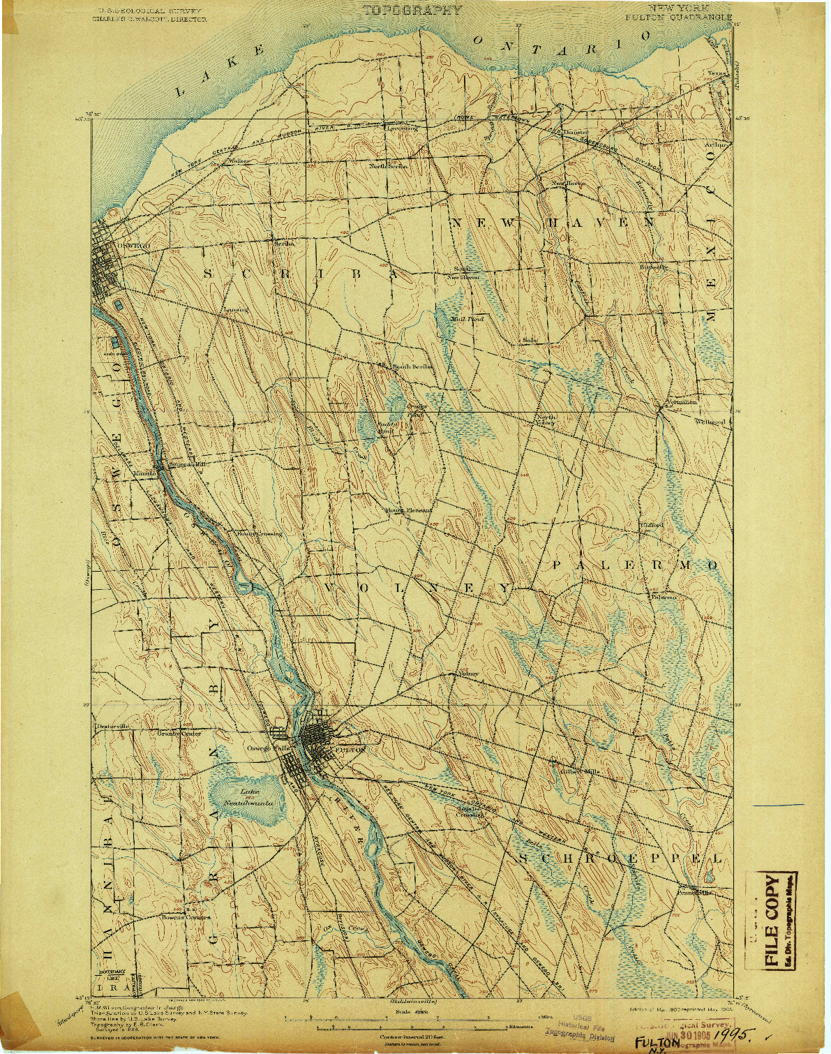 USGS 1:62500-SCALE QUADRANGLE FOR FULTON, NY 1900