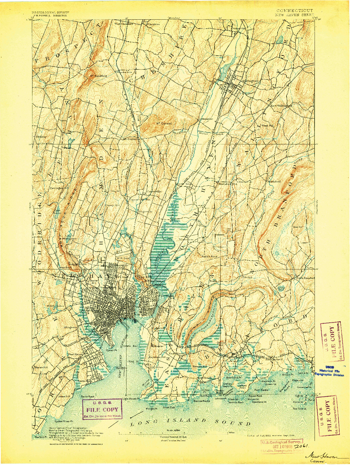 USGS 1:62500-SCALE QUADRANGLE FOR NEW HAVEN, CT 1892