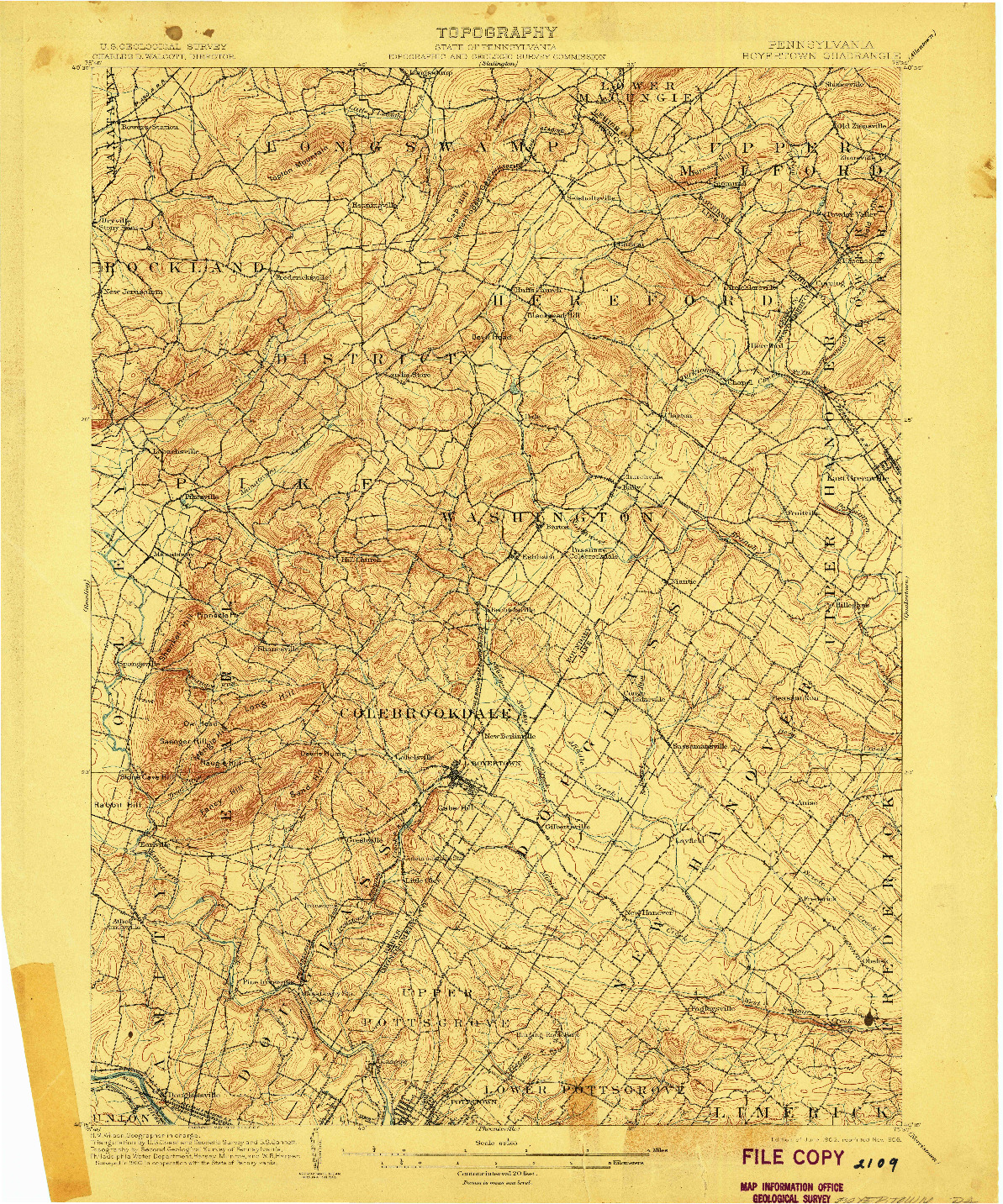 USGS 1:62500-SCALE QUADRANGLE FOR BOYERTOWN, PA 1902