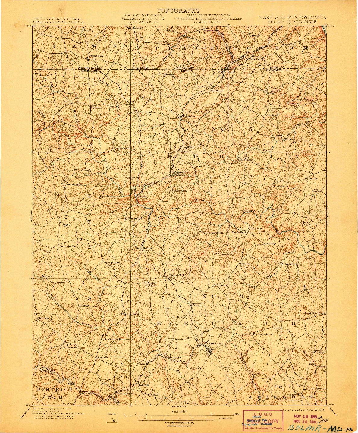 USGS 1:62500-SCALE QUADRANGLE FOR BELAIR, MD 1901