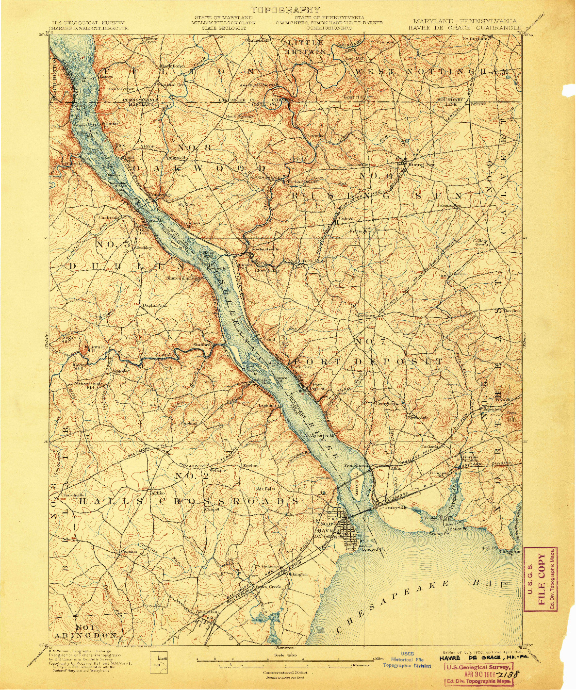 USGS 1:62500-SCALE QUADRANGLE FOR HAVRE DE GRACE, MD 1900