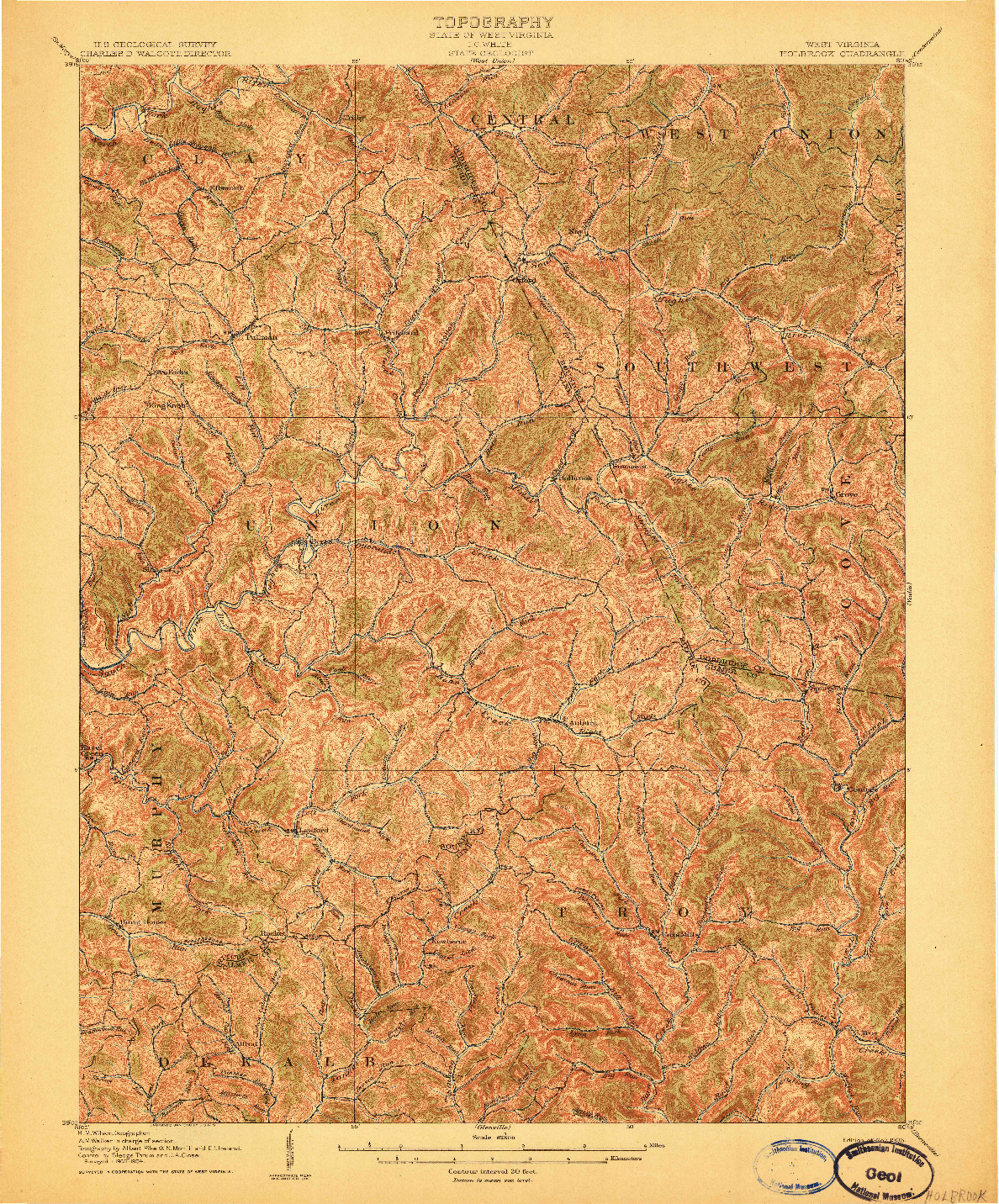USGS 1:62500-SCALE QUADRANGLE FOR HOLBROOK, WV 1906
