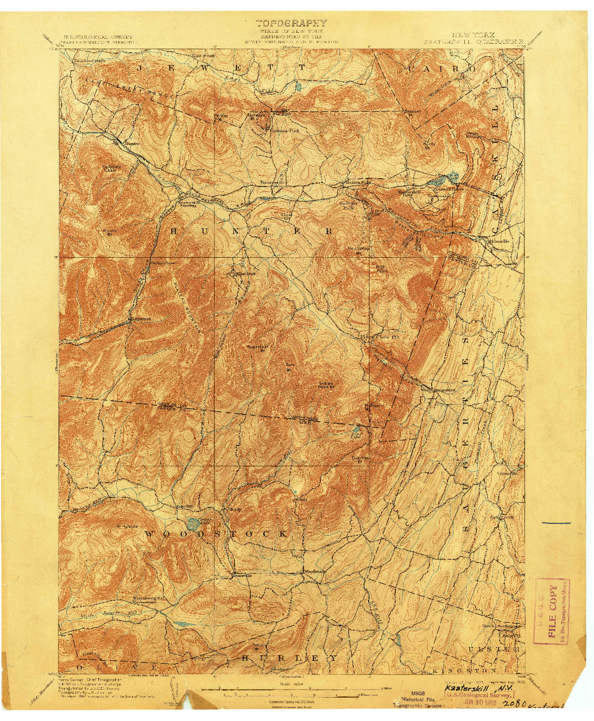 USGS 1:62500-SCALE QUADRANGLE FOR KAATERSKILL, NY 1903